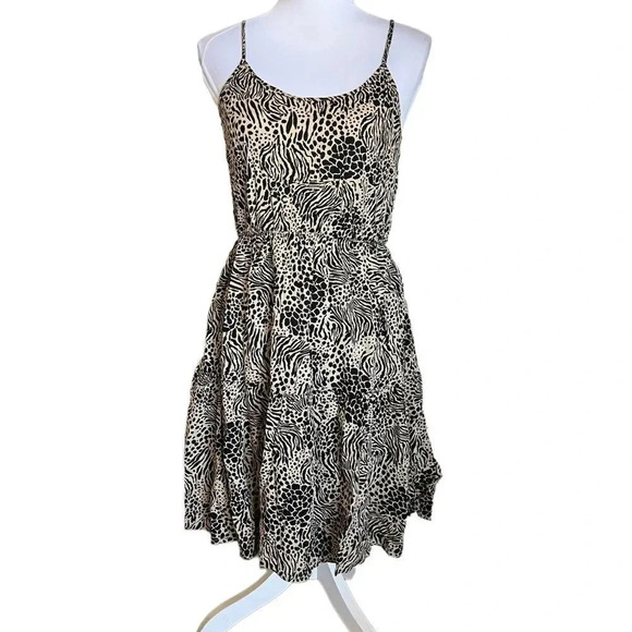 Vero Moda Animal Print Glory Singlet Tiered Dress in Travertine Size S - Picture 3 of 14